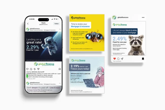 Gobal Finance social media posts